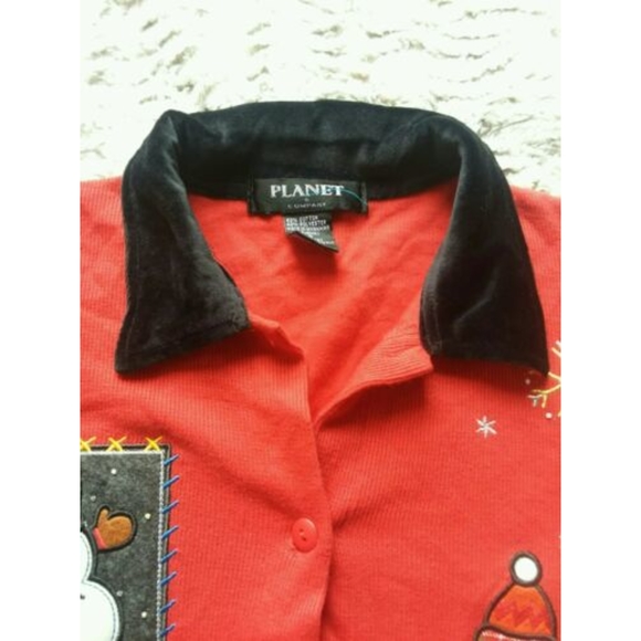 Planet & Co UGLY CHRISTMAS SWEATER TREES Sz S - Picture 2 of 8